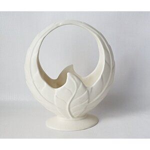 Vintage Beswick Ware Art Pottery Ceramic Deco Ivory Flower Posey Basket
